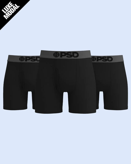 PSD Essential | Luxe Modal 3 Pack - Black Grey - Mid Length - Luxe Modal