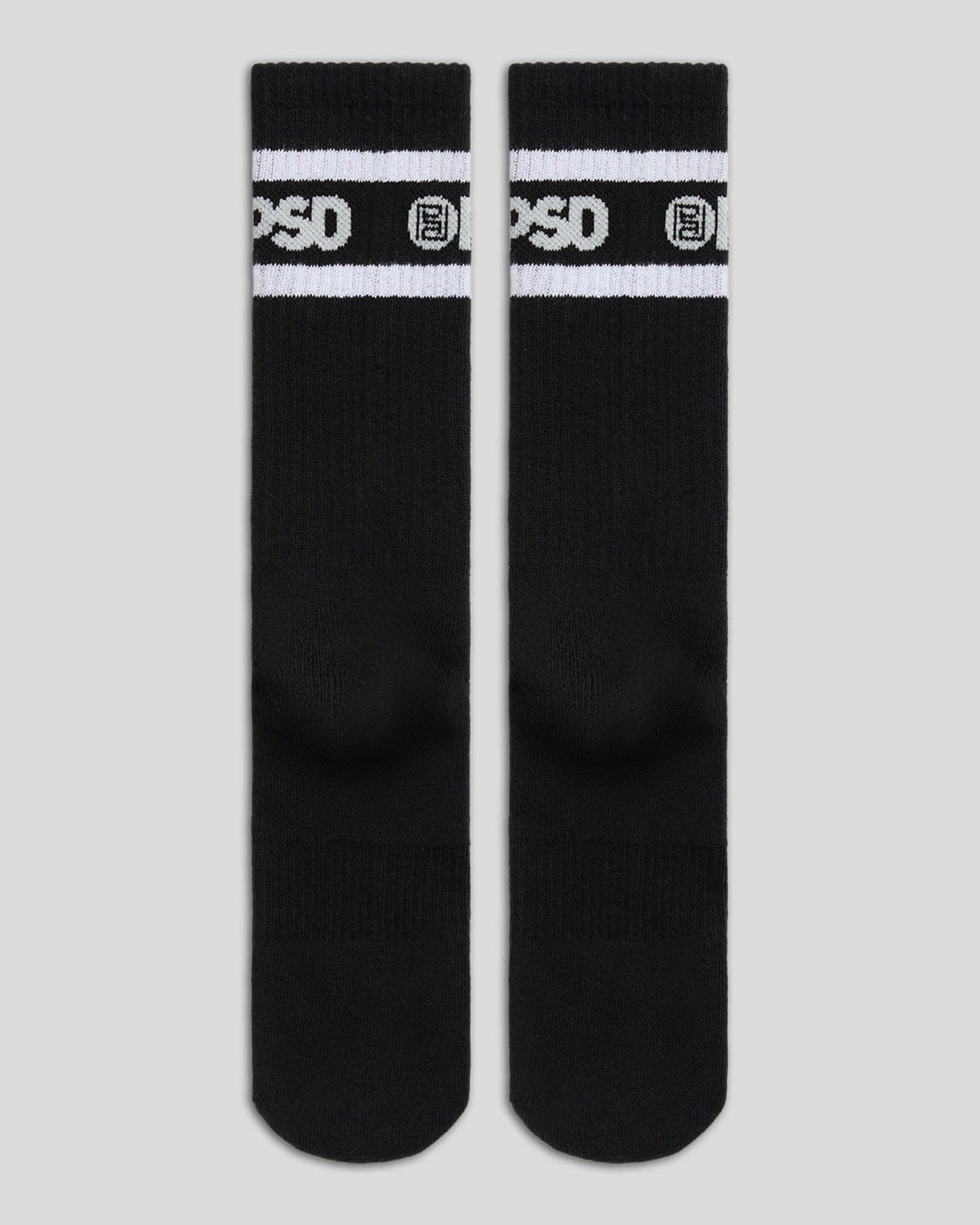 PSD Latest | 3 Pack - Logo Stripe Crew - Black - Crew Sock