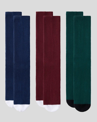 PSD Deals | 3 Pack - Logo Crew - Dark Tones - Crew Sock