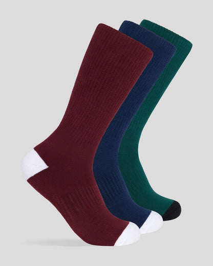 PSD Deals | 3 Pack - Logo Crew - Dark Tones - Crew Sock