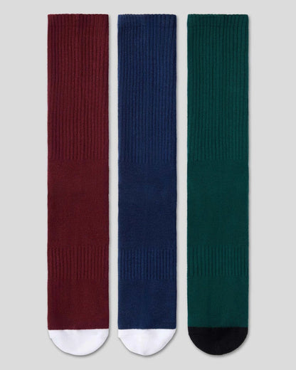 PSD Deals | 3 Pack - Logo Crew - Dark Tones - Crew Sock