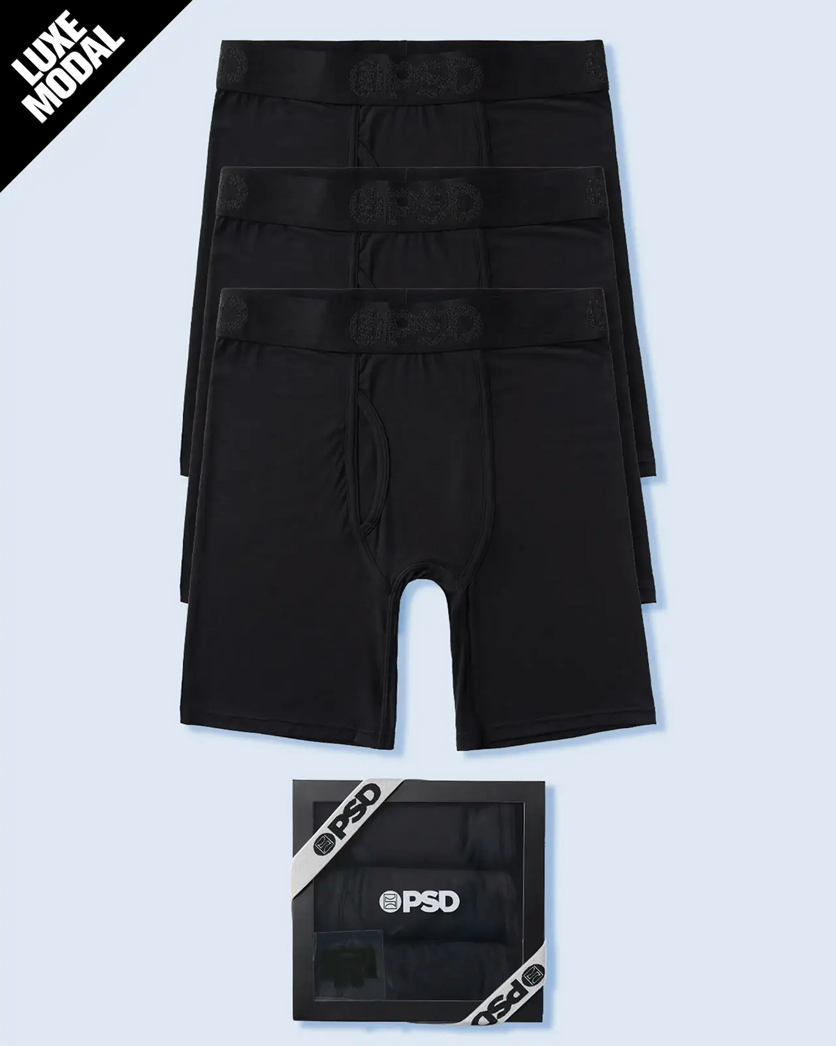 PSD Premium | Luxe Modal 3 Pack - Black - Standard Length - Luxe Modal