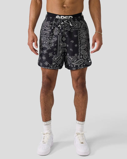 PSD Smart Buy | Khaki Paisley Essential Short - Essential Short