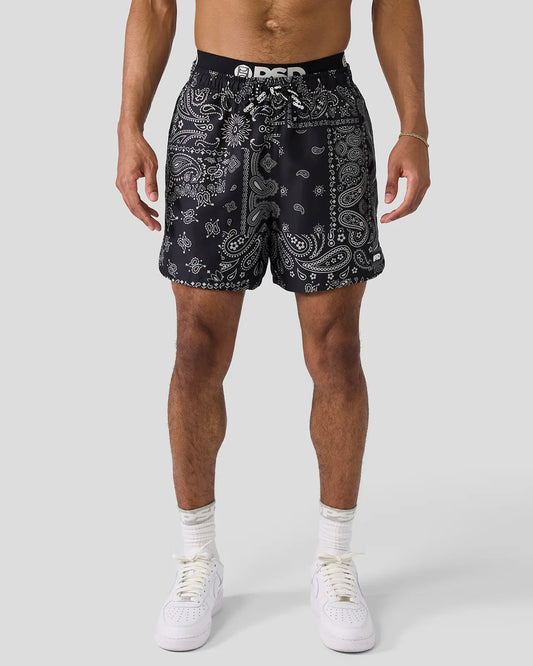 PSD Smart Buy | Khaki Paisley Essential Short - Essential Short