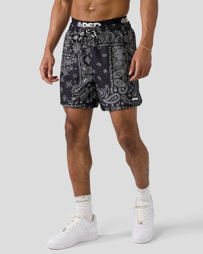 PSD Smart Buy | Khaki Paisley Essential Short - Essential Short