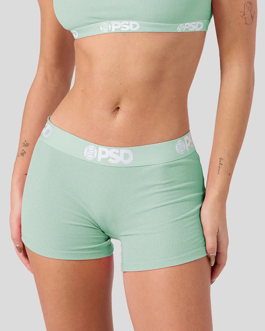 PSD Classic | Ribbed - Mint - Boy Short - Ribbed