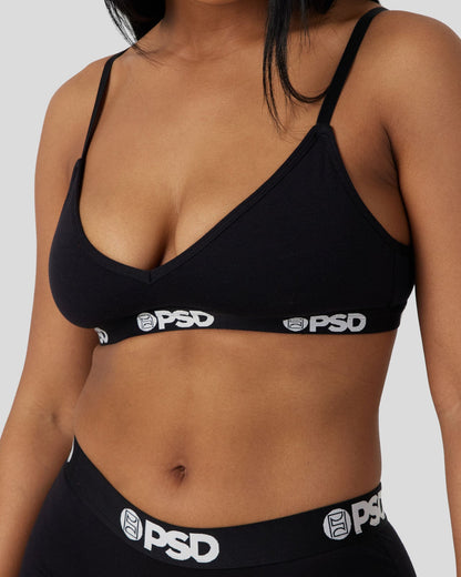 PSD Latest | Modal Solids - Black - V-Neck Bralette - Modal
