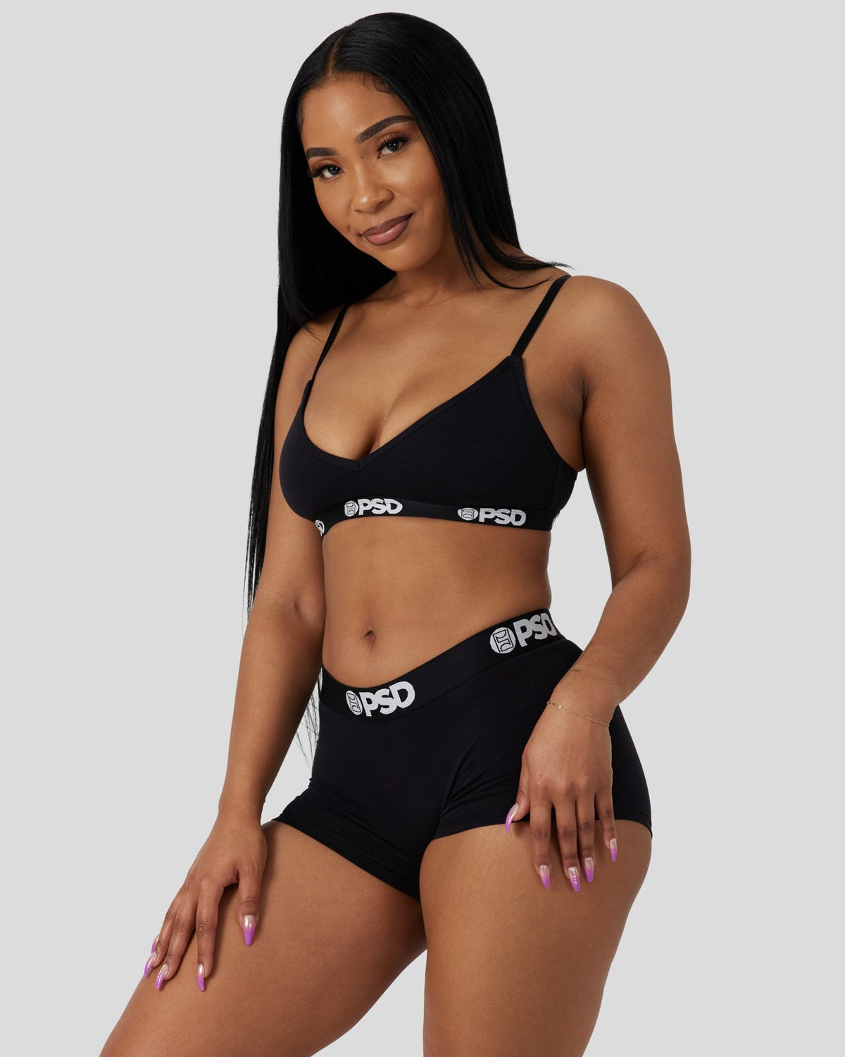 PSD Latest | Modal Solids - Black - V-Neck Bralette - Modal