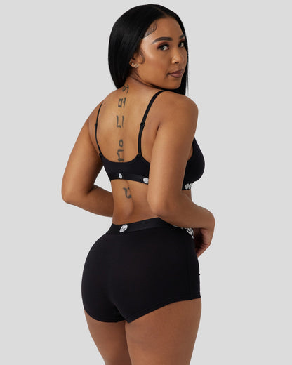 PSD Latest | Modal Solids - Black - V-Neck Bralette - Modal