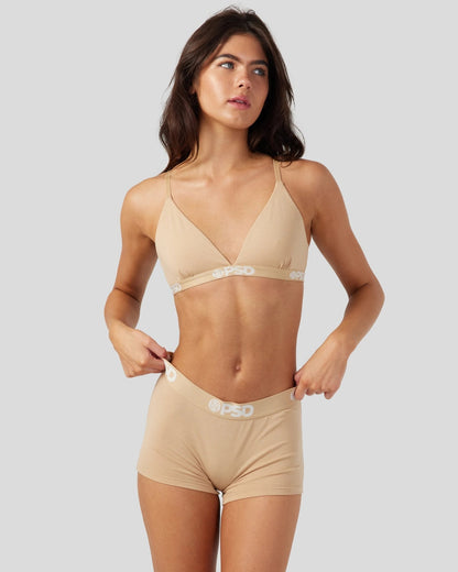 PSD Customer Favorite | Modal Solids - Sand - Triangle Bralette - Modal