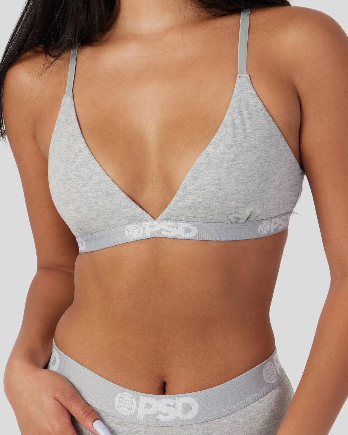 PSD Sale | Modal Solids - Athletic Grey - Triangle Bralette - Modal