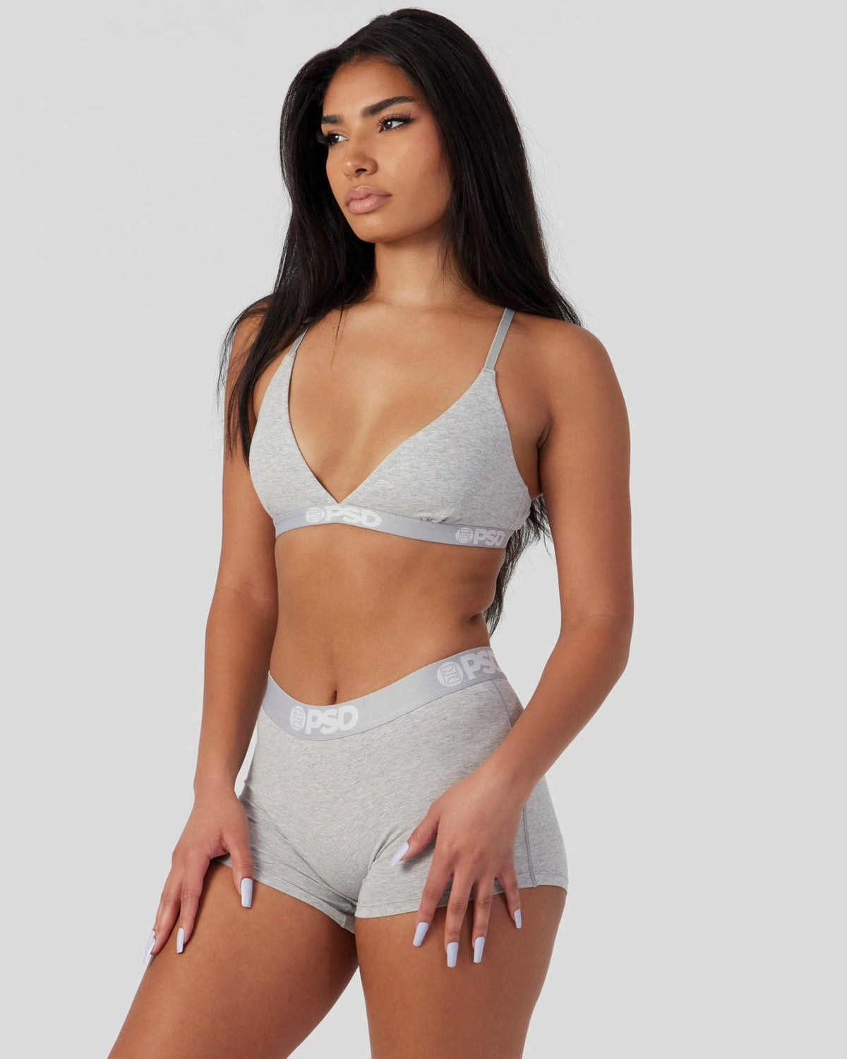 PSD Sale | Modal Solids - Athletic Grey - Triangle Bralette - Modal