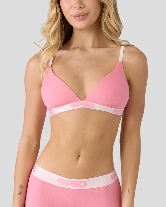 PSD Quality | Ribbed - Baby Pink - Triangle Bralette - Ribbed