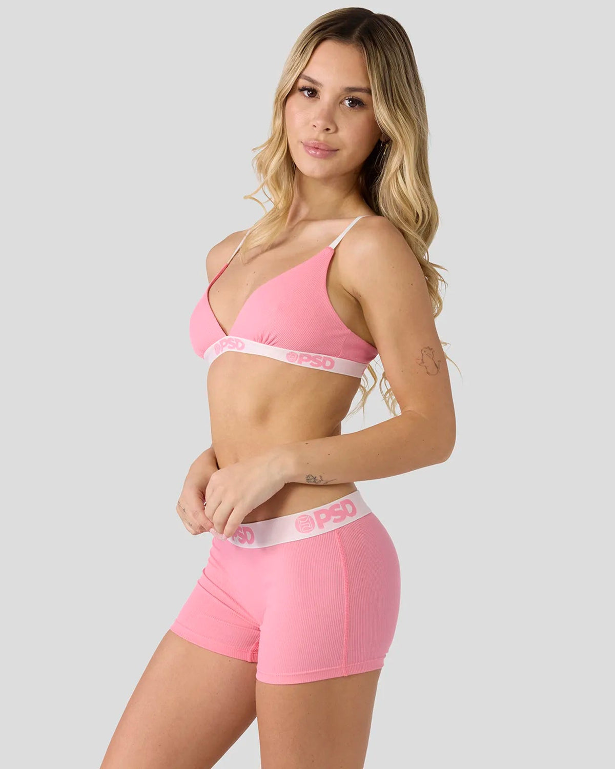 PSD Quality | Ribbed - Baby Pink - Triangle Bralette - Ribbed