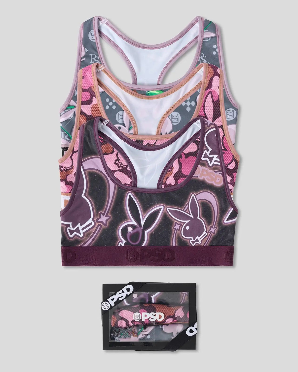 PSD Top Pick | 3 Pack - Playboy Tumble - Sports Bra