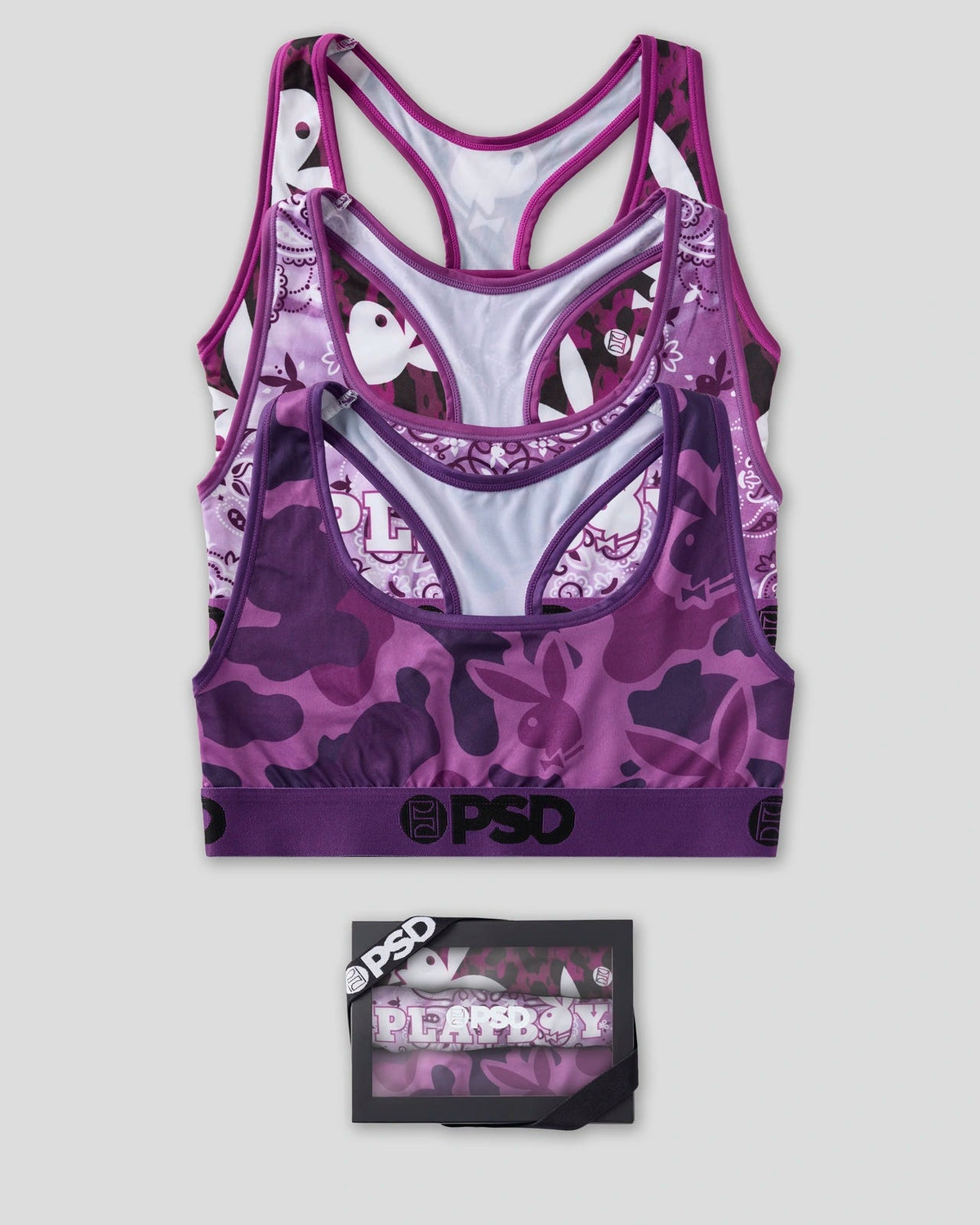 PSD Special Offer | 3 Pack - Playboy Purp - Sports Bra