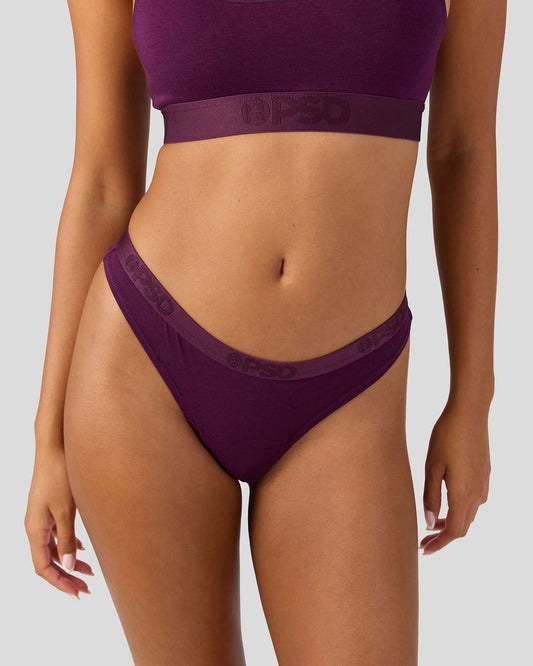 PSD Customer Favorite | Modal Solids - Plum - Thong - Modal