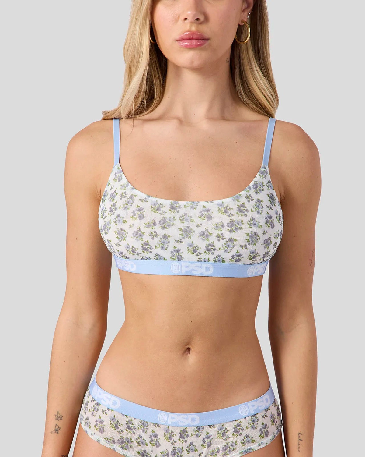 PSD Trusted | Mesh - Sky Blossom - Scoop Bralette - Mesh