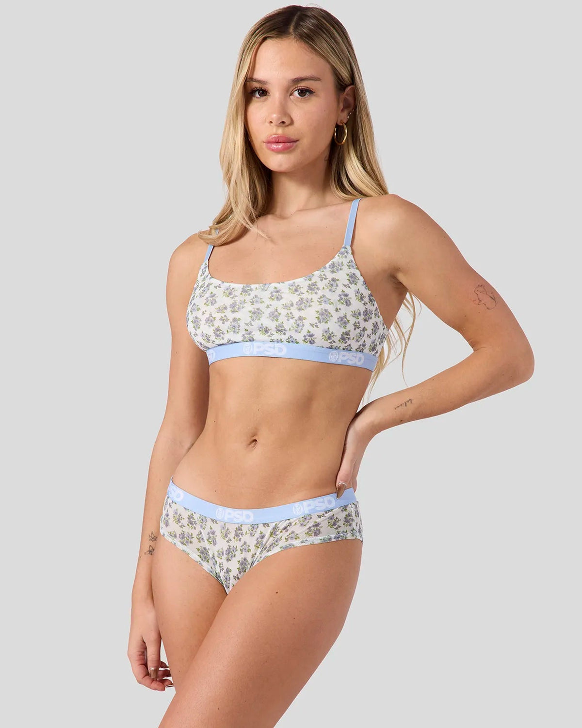 PSD Trusted | Mesh - Sky Blossom - Scoop Bralette - Mesh