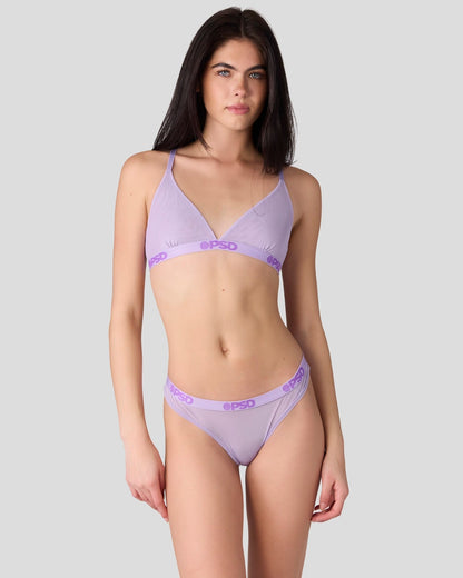 PSD Exclusive | Mesh - Solid Lavender - Thong - Mesh