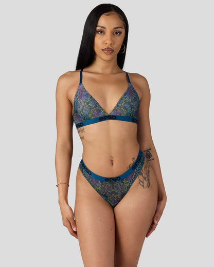 PSD Discount | Mesh - Floclr Blst - Triangle Bralette - Mesh