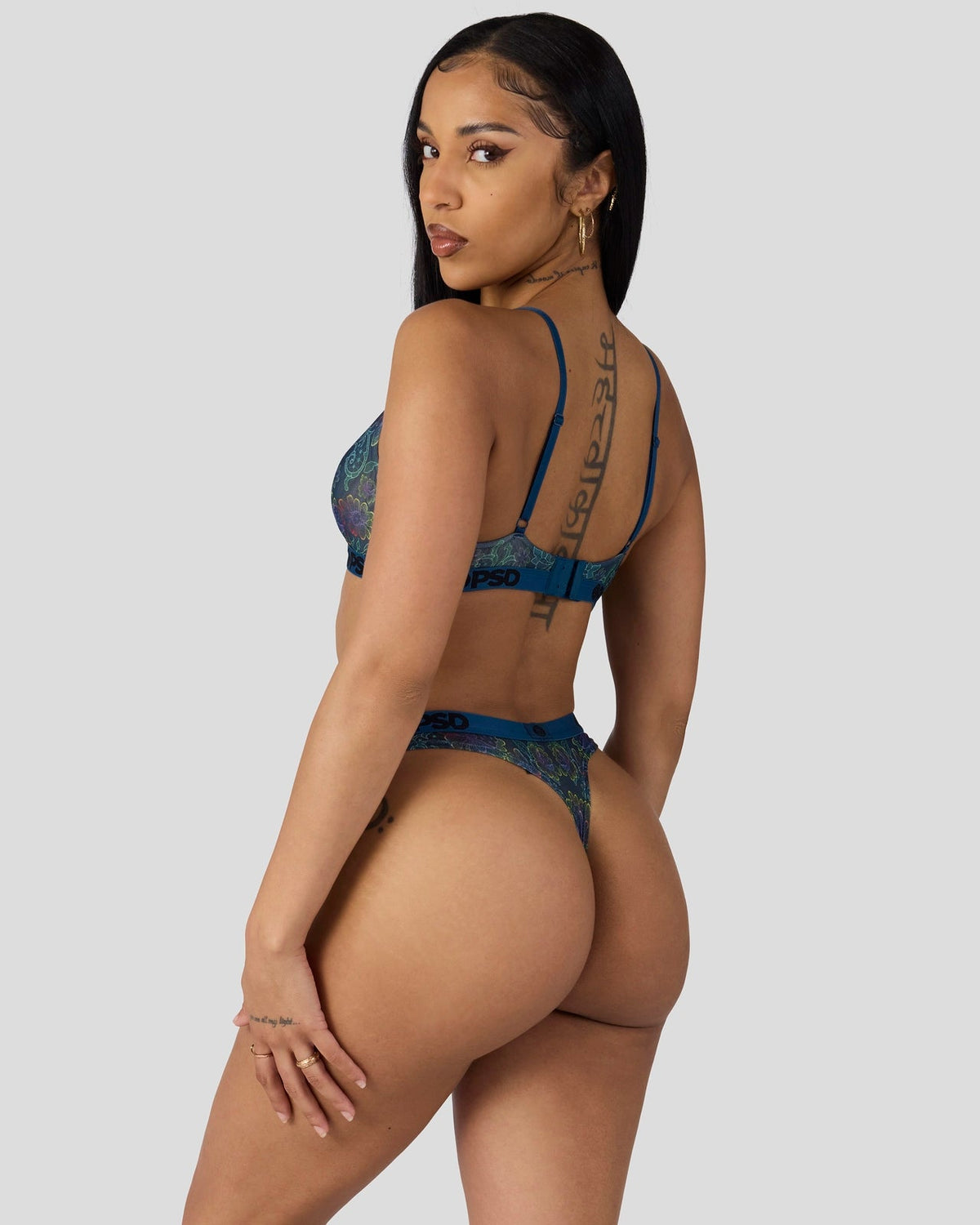 PSD Discount | Mesh - Floclr Blst - Triangle Bralette - Mesh