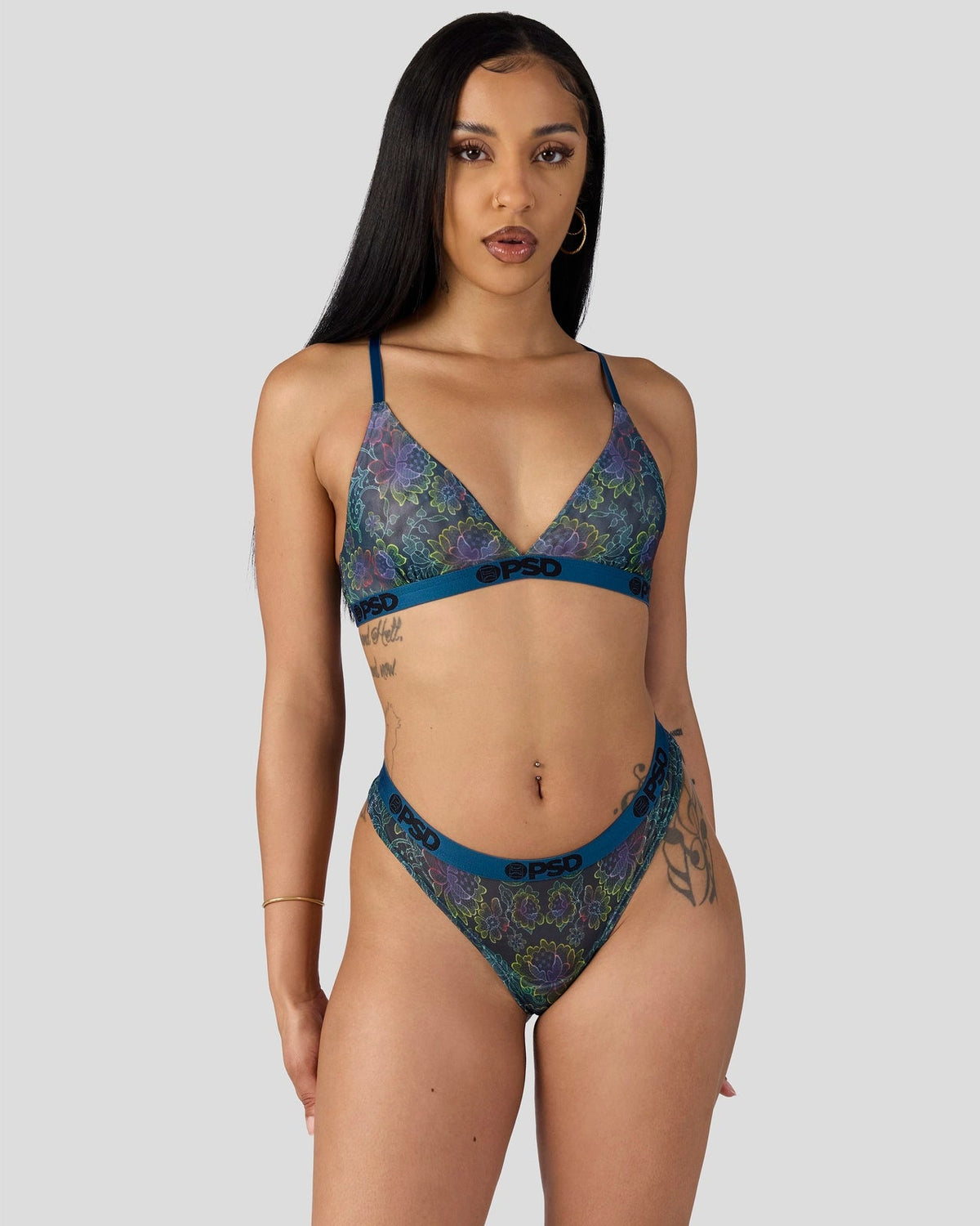 PSD Discount | Mesh - Floclr Blst - Thong - Mesh