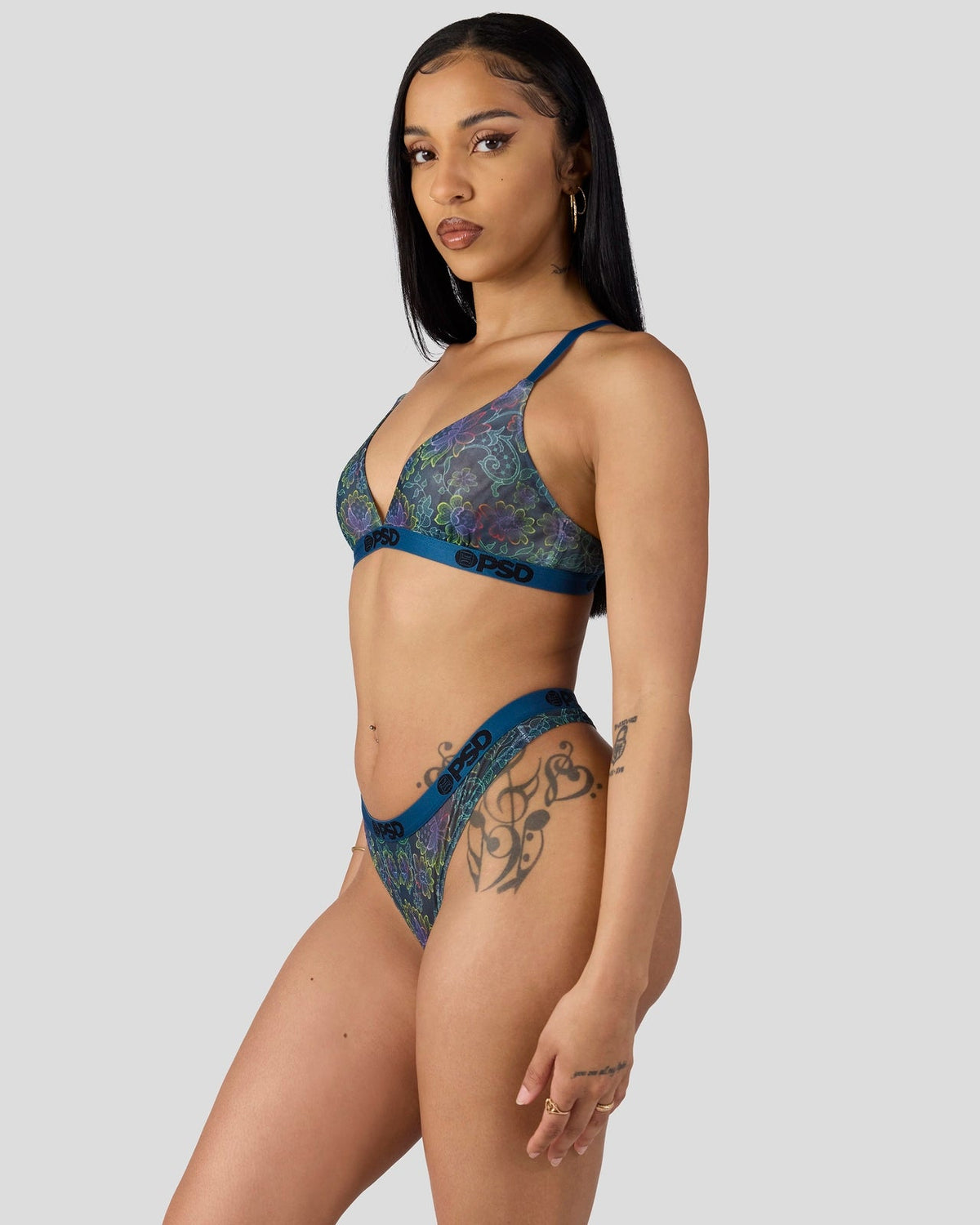 PSD Discount | Mesh - Floclr Blst - Thong - Mesh