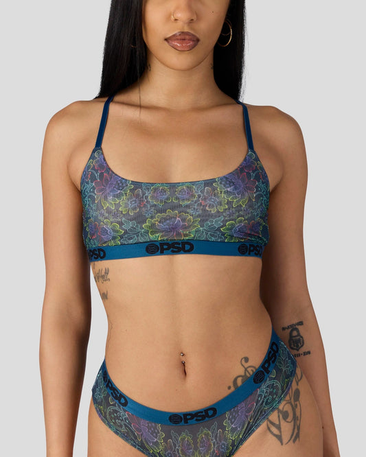 PSD Trending | Mesh - Floclr Blst - Scoop Bralette - Mesh