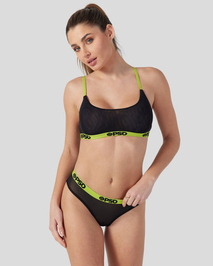 PSD Top Pick | Mesh - Solid Black - Scoop Bralette - Mesh
