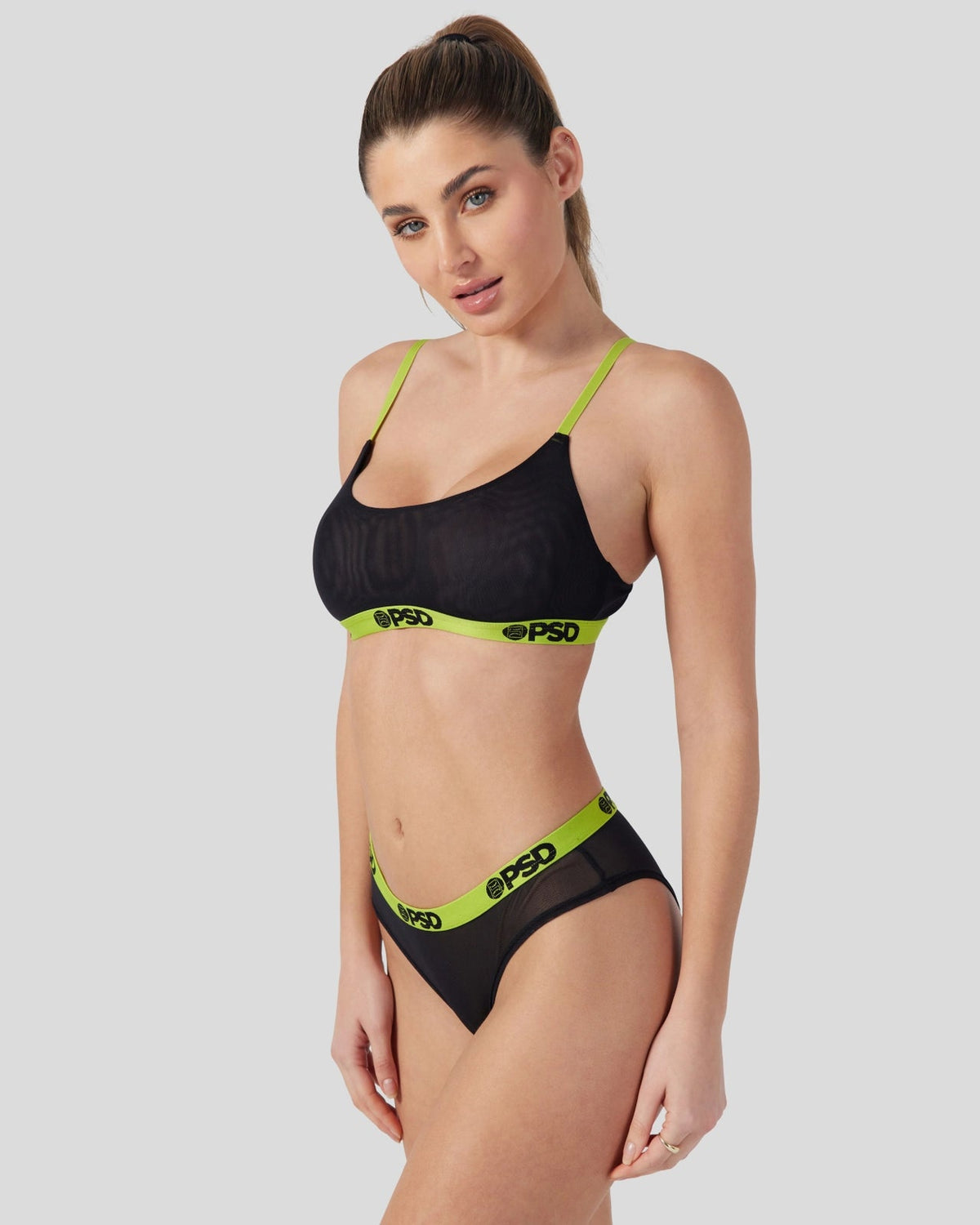 PSD Top Pick | Mesh - Solid Black - Scoop Bralette - Mesh