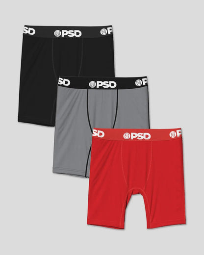PSD Signature | Solids 3 Pack - Core Red - Youth Underwear - Cotton