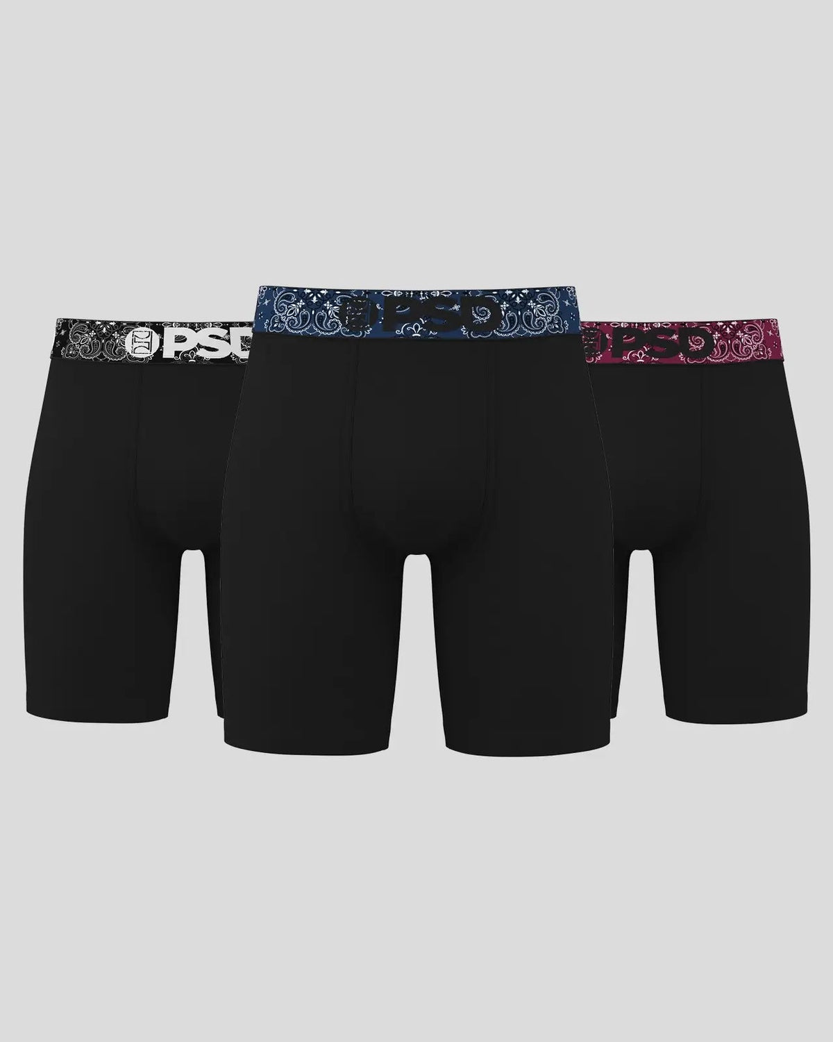 PSD Quality | Solids 3 Pack - Dark Paisley - Standard Length - Cotton