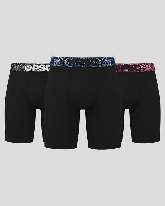 PSD Quality | Solids 3 Pack - Dark Paisley - Standard Length - Cotton