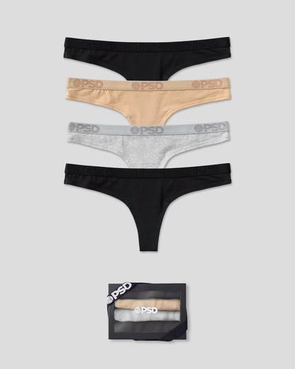 PSD Special Offer | Modal 4 Pack - Neutral - Thong - Modal