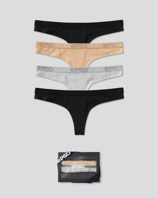 PSD Special Offer | Modal 4 Pack - Neutral - Thong - Modal