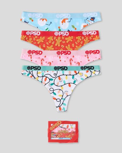 PSD Discount | Modal 4 Pack - Festive - Thong - Modal