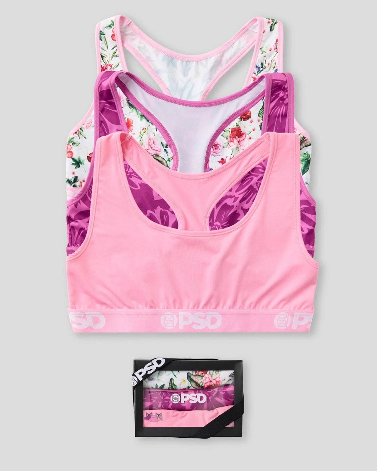 PSD Quality | 3 Pack - Floral Bliss - Sports Bra