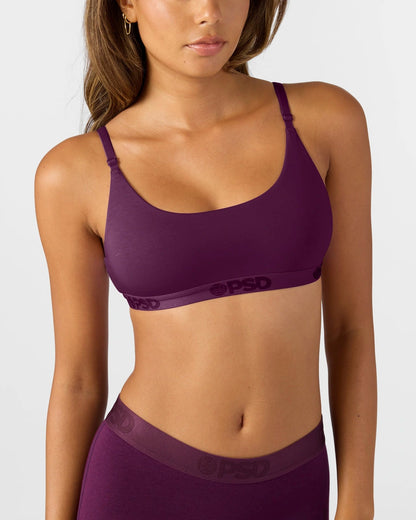 PSD Best Seller | Modal Solids - Plum - Scoop Bralette - Modal