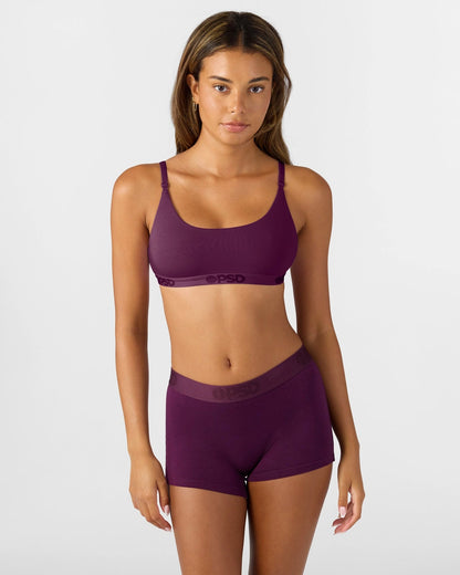 PSD Best Seller | Modal Solids - Plum - Scoop Bralette - Modal