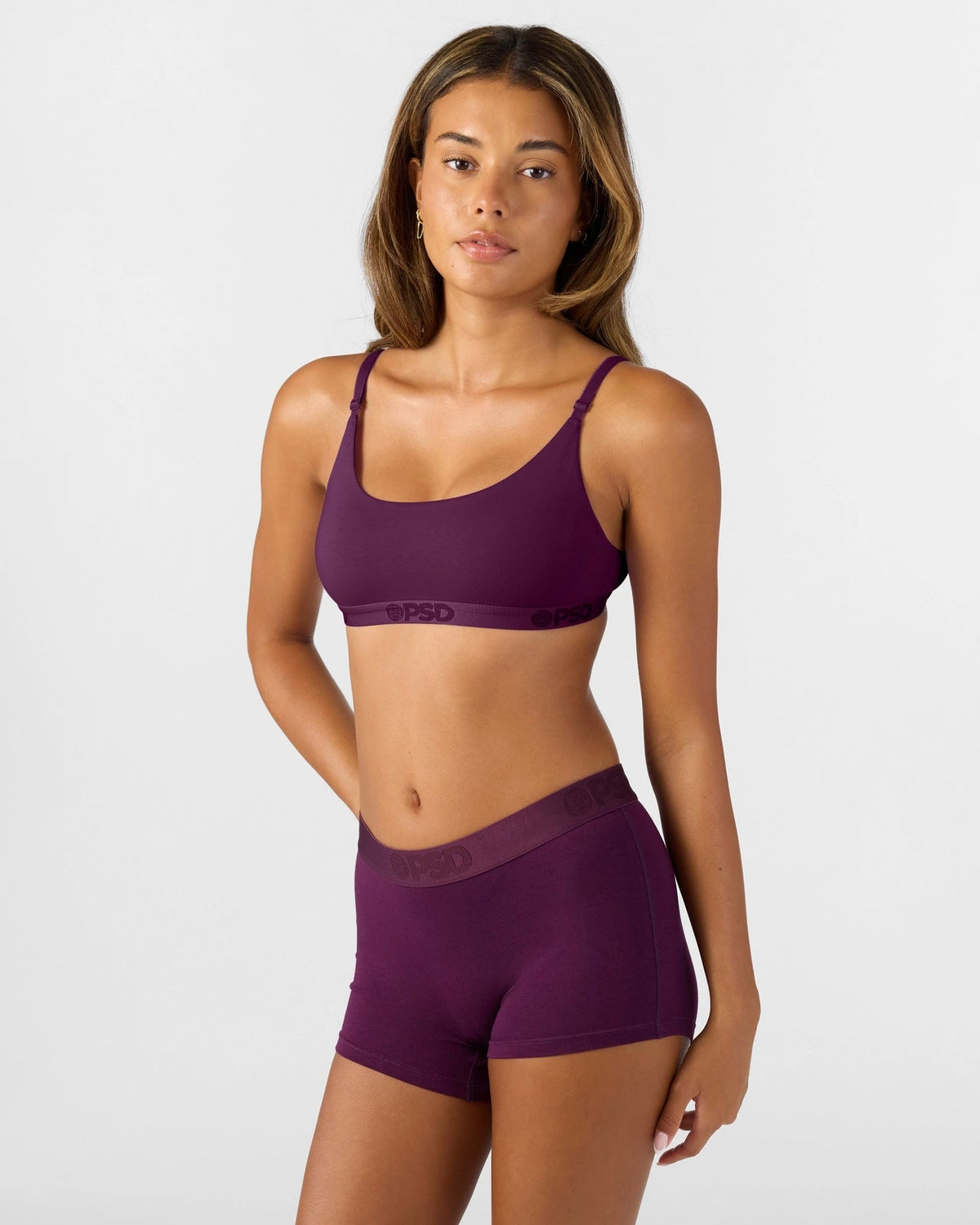 PSD Best Seller | Modal Solids - Plum - Scoop Bralette - Modal