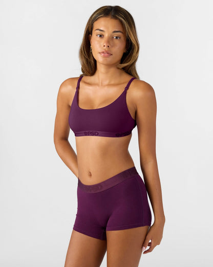 PSD Best Seller | Modal Solids - Plum - Scoop Bralette - Modal