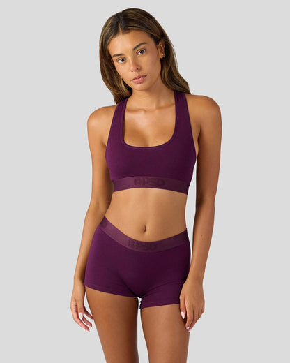 PSD Customer Favorite | Modal Solids - Plum - Sports Bra - Modal