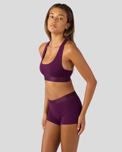 PSD Customer Favorite | Modal Solids - Plum - Sports Bra - Modal