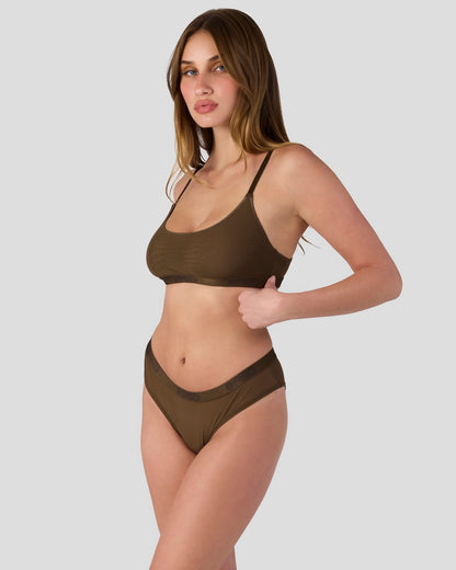 PSD Best Price | Mesh - Solid Coco - Scoop Bralette - Mesh