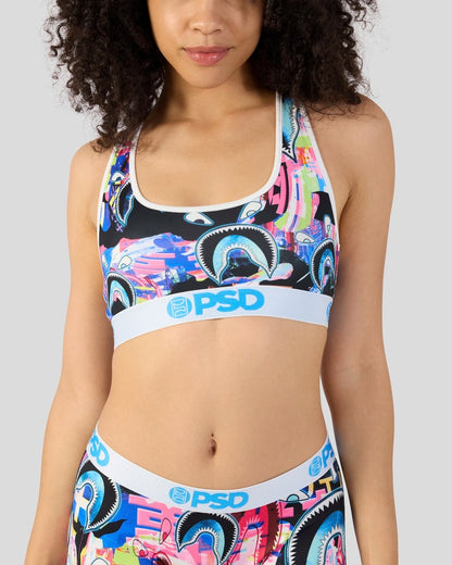 PSD Smart Buy | Warface Shark Glitch - Sports Bra