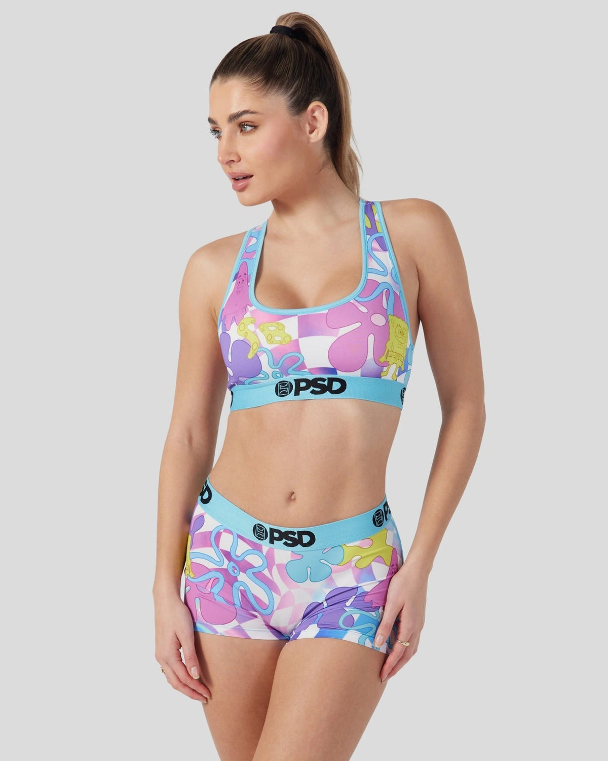 PSD Discount | Spongebob Squarepants - Neon Check - Sports Bra