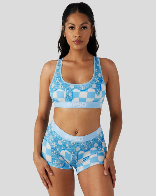 PSD Trusted | Blue Denim Drip - Sports Bra